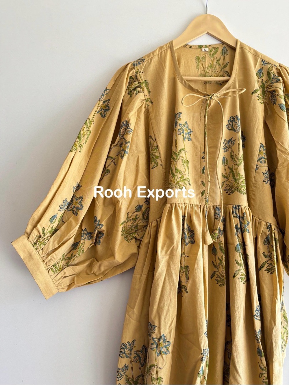 Floral Block Print Midi Dress made in India. ๐ฎ๐ณ - Picture 5 of 9